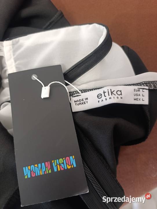Nowa Sukienka Etika Fashion r L CzarnoBiała