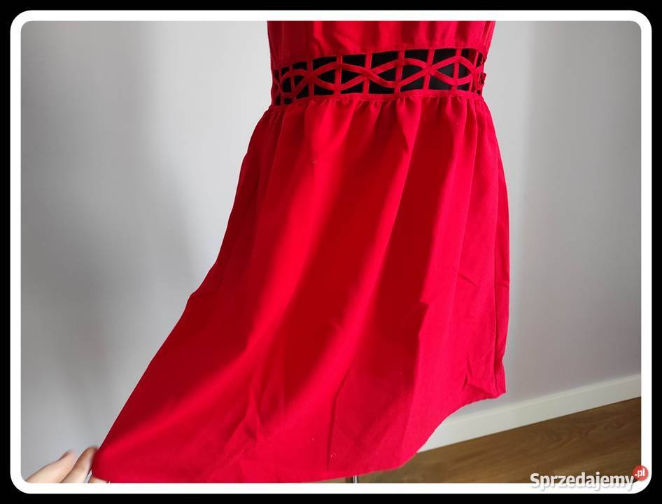HM czerwona sukienka na lato XL 42 Moda i Styl