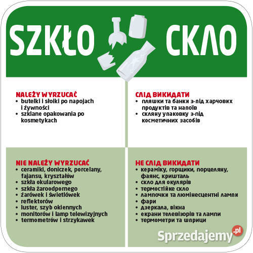 Naklejki na kosz segregacja śmieci polski wielkopolskie Piła sprzedam