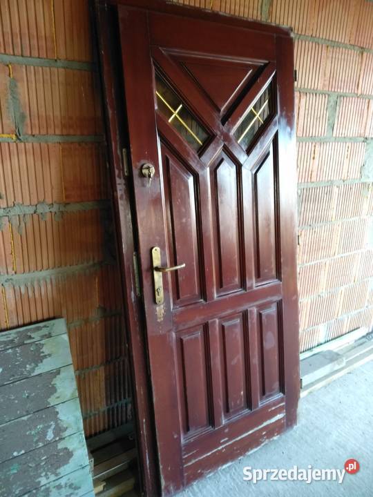 Drzwi zewnetrzne drewniane techniczne tymczasowe Starcza