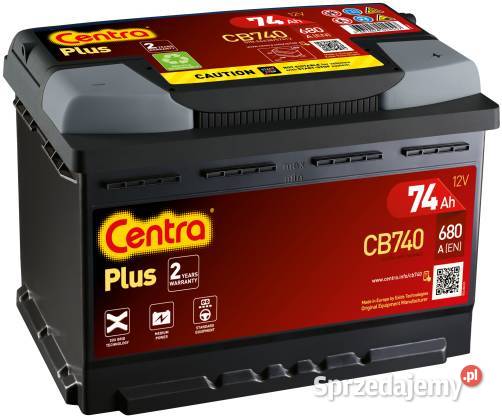 Akumulator Centra Plus 12V 74Ah 680A CB740 osobowe Luboń sprzedam