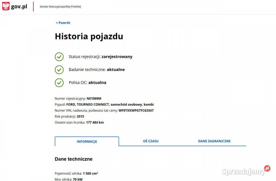 Ford Tourneo Connect Diesel Zarejestrowany 4/5 Elbląg sprzedam