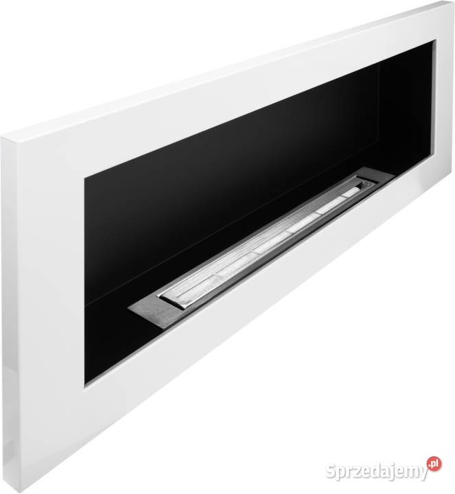 BIOKOMINEK 900X400 Z SZYBA BIALY POLBiokominek