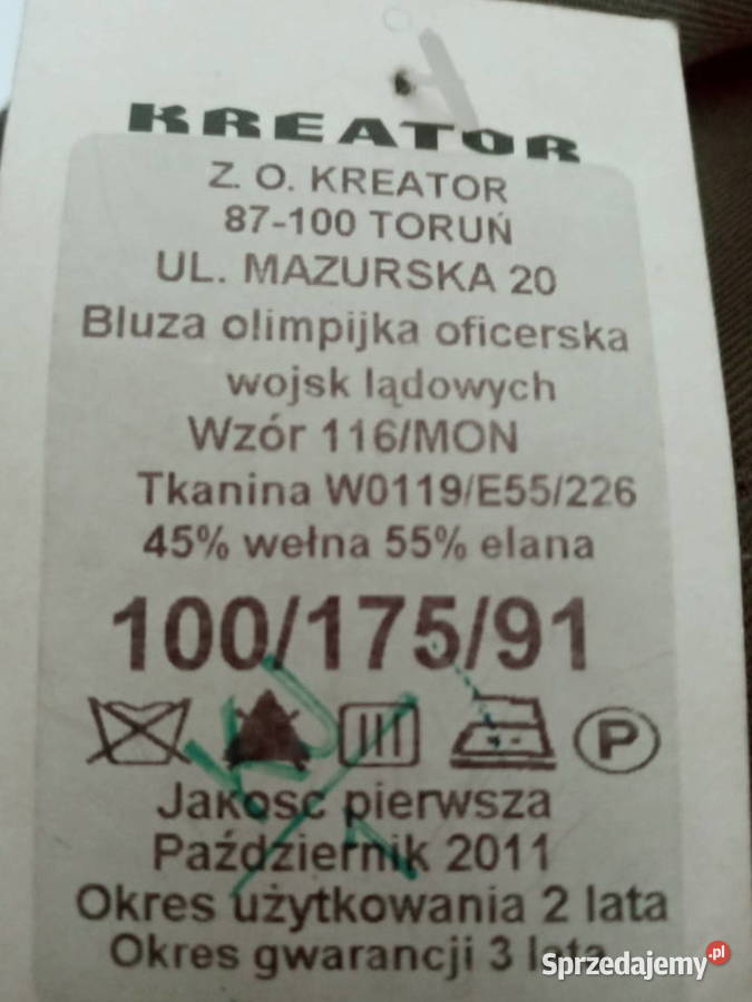 Bluza Olimpijka Oficerska Wojsk Lądowych 116MON Rzeszów