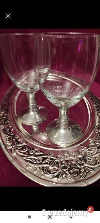 UNIKATOWE KIELICHY VINTAGE NA CYNOWEJ STOPIE ZE