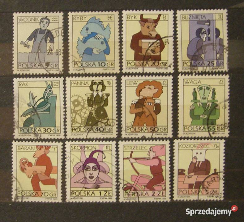 Znaczki pocztowe Polska 1996znaki zodiakuzestaw Łódź sprzedam