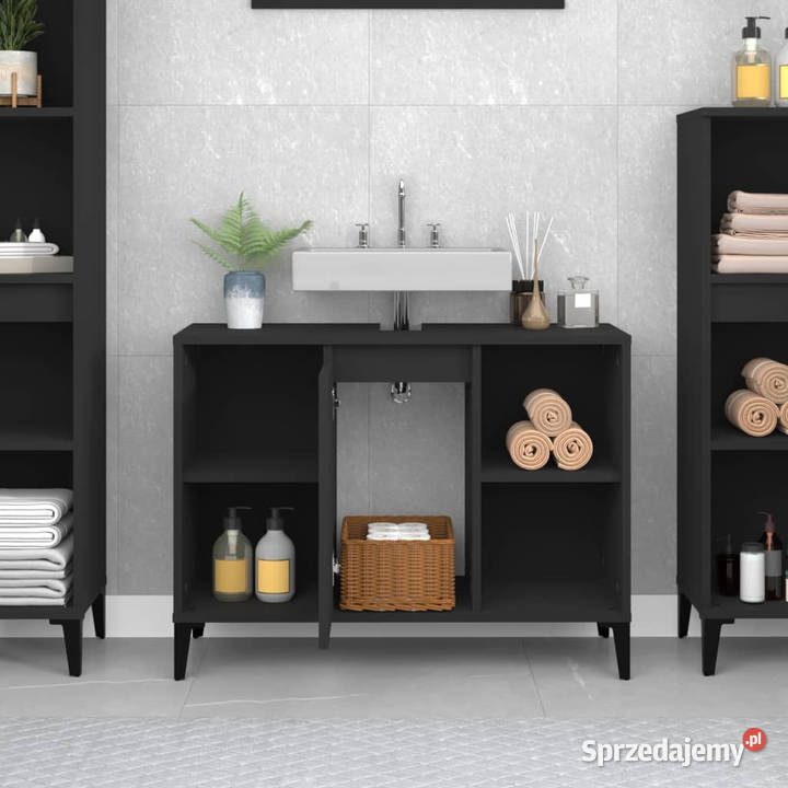 Szafka pod umywalkę czarna 80x33x60 WM821293 Łazienkowe Warszawa