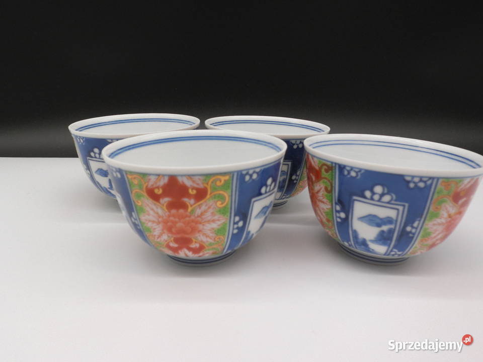 Komplet Japońskich Misek do Ryżu Porcelana Arita Raszków