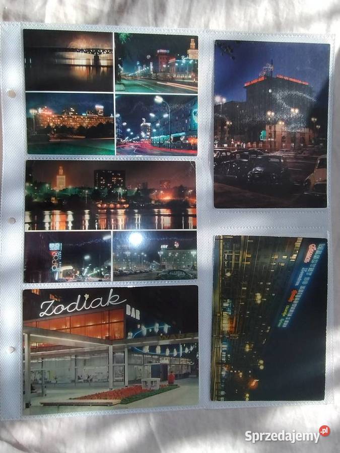 Pocztówki Warszawa Nocą 20 sztuk śląskie Zabrze