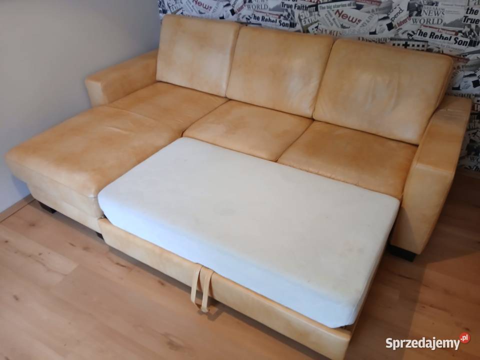 Skórzana sofa narożna z funkcją spania kujawsko-pomorskie