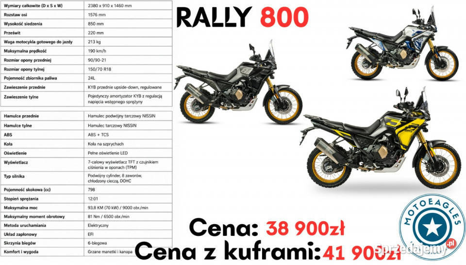 VOGE 800 Rally Voge Rally 800 Transport Raty Bicz