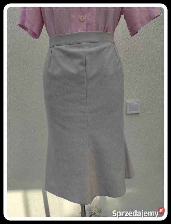 Szara spódnica z podszewką 42 XL elegancka Płock