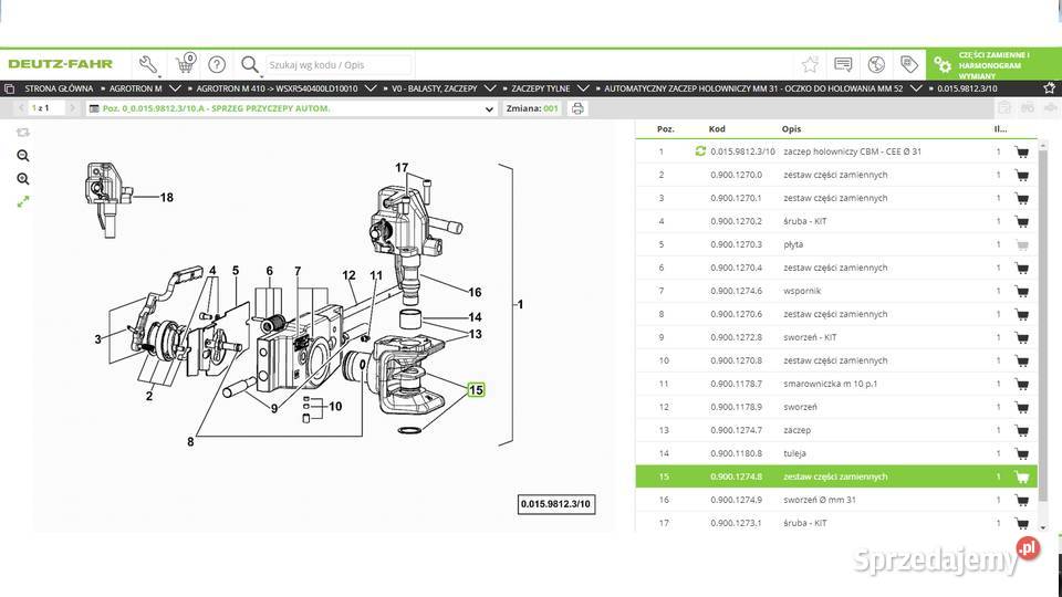 gniazdo sworznia CBM zaczep transportowy Koszanowo