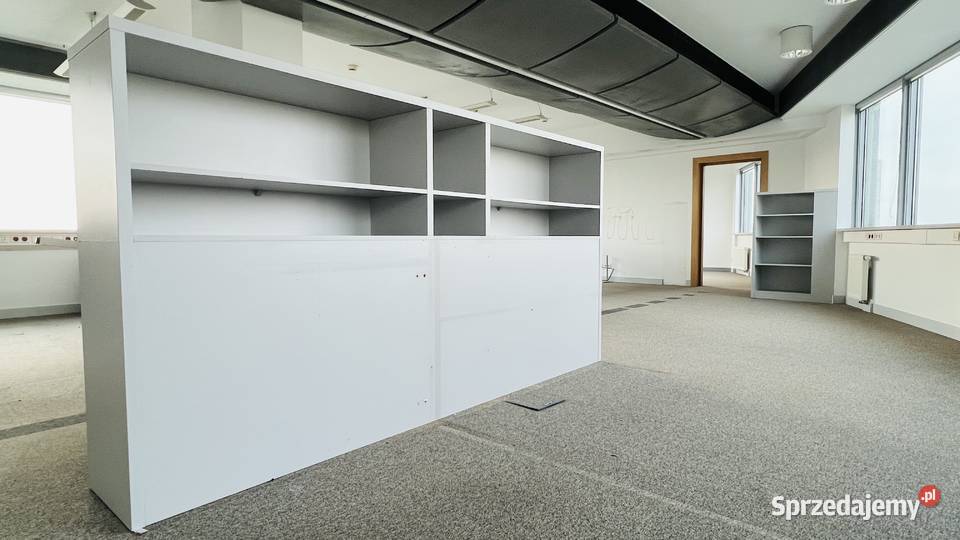 Regał otwarty dwustronny z półkami szary D 279 x Warszawa