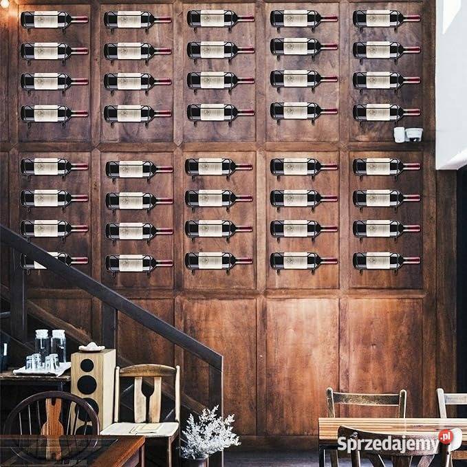 Zestaw 10 metalowych stojaków na wino montowany wielkopolskie