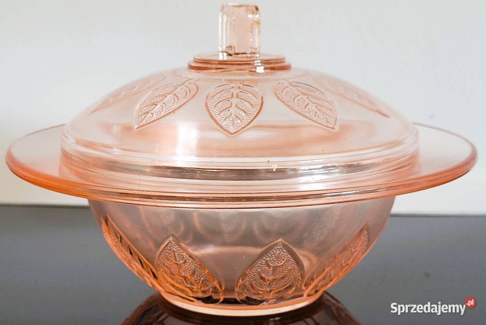 Wyjątkowa bomboniera prasowane szkło rozalinowe Kraków