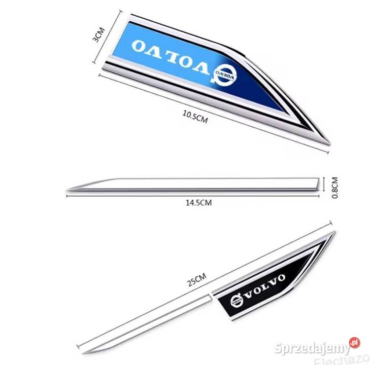 Metalowe emblematy VOLVO na błotniki komplet 4 sprzedam