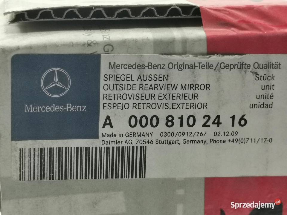 WKŁAD LUSTERKA PRAWEGO MERCEDESBENZ NOWY