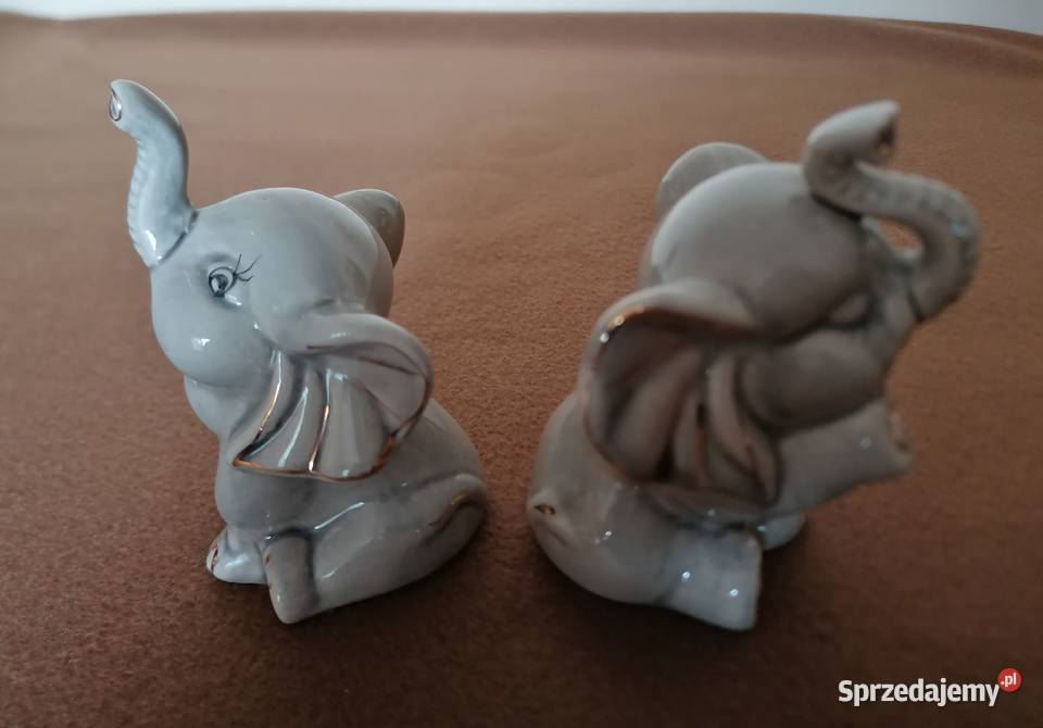 Słoniki porcelanowe paraDwie figurki wys10
