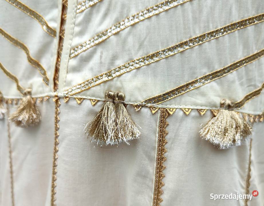Indyjska suknia sukienka L 40 beżowa złota złoty Szczecin sprzedam