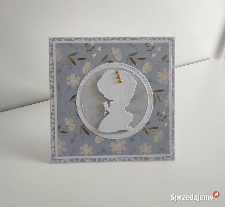 Kartka ręcznie robiona Komunia Święta handmade Łódź