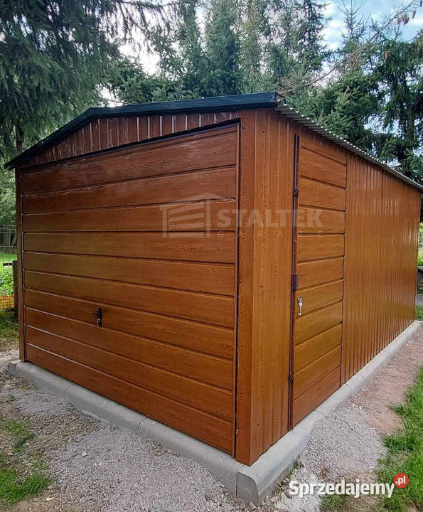 Garaż blaszany 3x5 Brama uchylna drzwi samodzielny