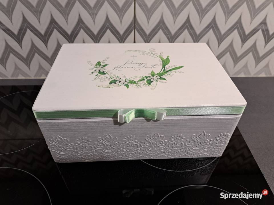 Kuferek komunijny konwalie duży personalizowany Pozostałe Kędzierzyn-Koźle sprzedam