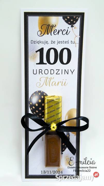 Merci jako podziękowanie gości z okazji urodzin Zielona Góra