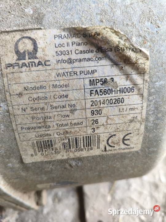 Honda spalinowa pompa wody PRAMAC Bodzentyn