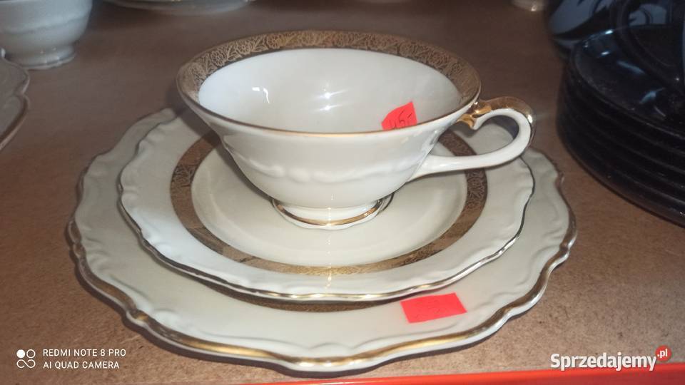 Filiżanka z talerzykiem deserowym K P Karskrona Gdańsk