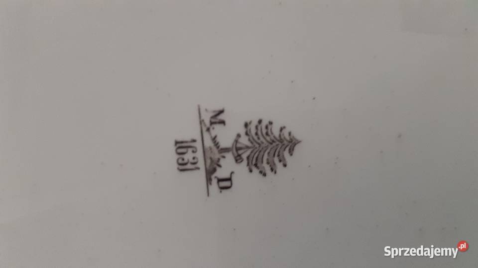 Patera metalowa z porcelanowymzdobionym dnem Wrocław