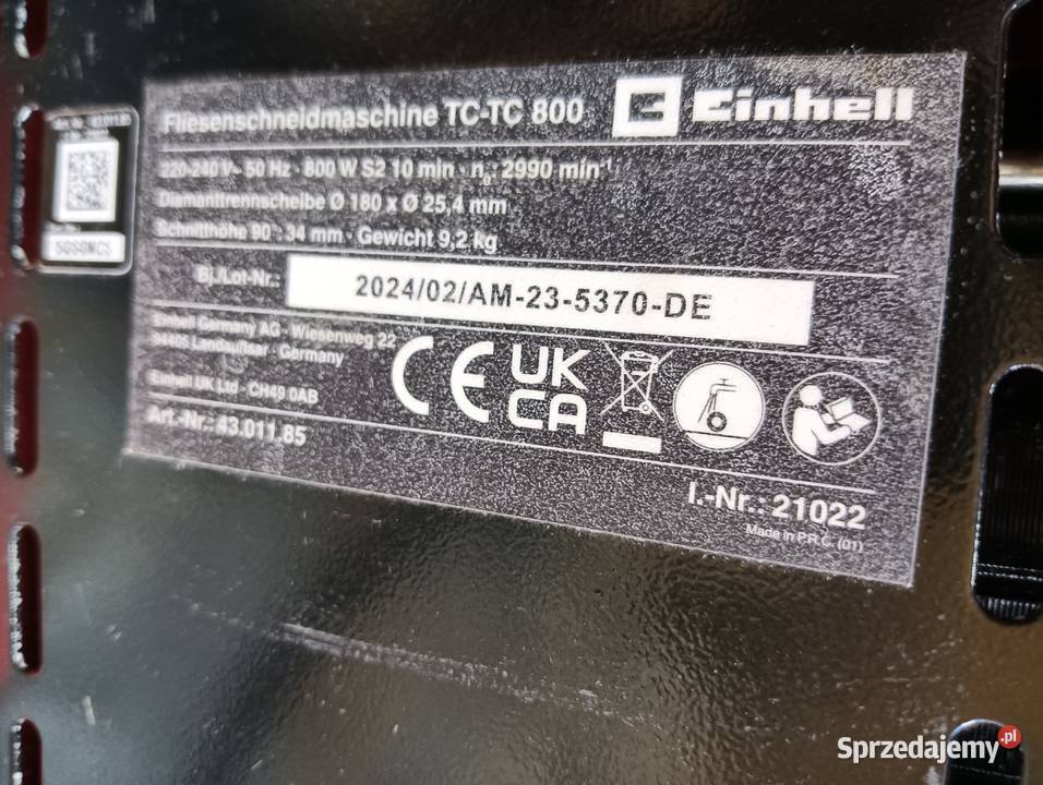 Przecinarka EINHELL 800W 230V pilarka piłka na Wałbrzych