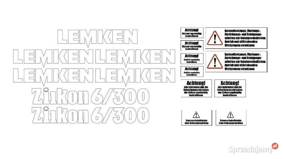 Naklejki oklejenie naklejka LEMKEN ZIRKON 6300 Janików
