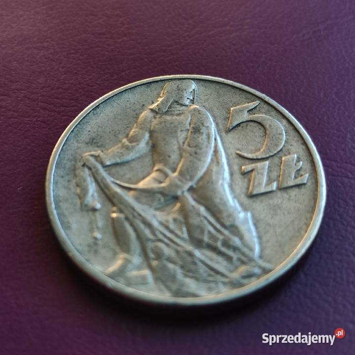 Moneta PRLu 5 ZŁOTYCH 1974 RYBAK Ładna Pruszków sprzedam