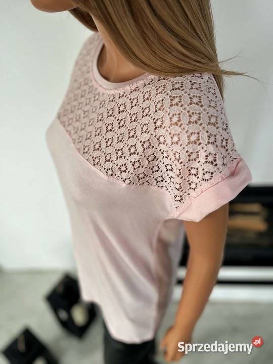 Bluzka Bodyflirt pudrowy róż koronka elegancka Augustówka sprzedam
