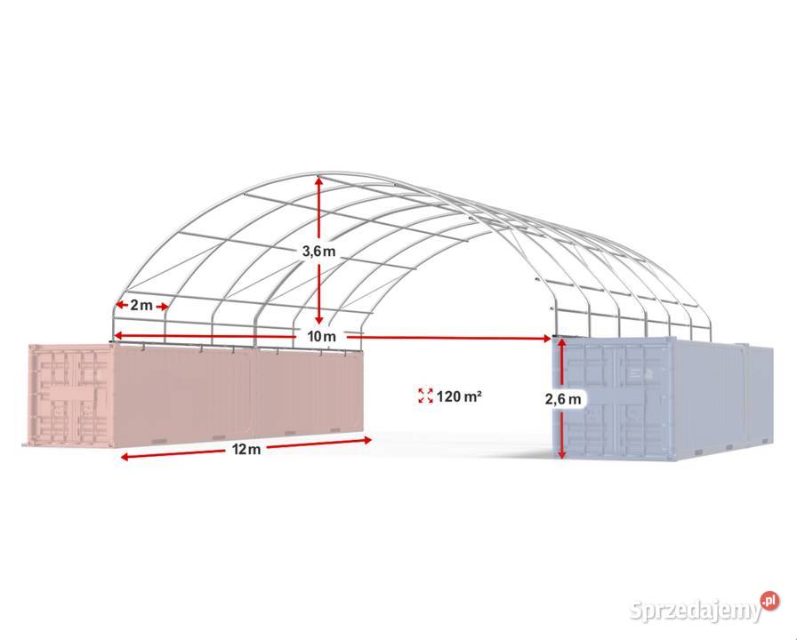 10x12m Namiot ZADASZENIE do kontenerów WIATA Magazynowanie Zamość