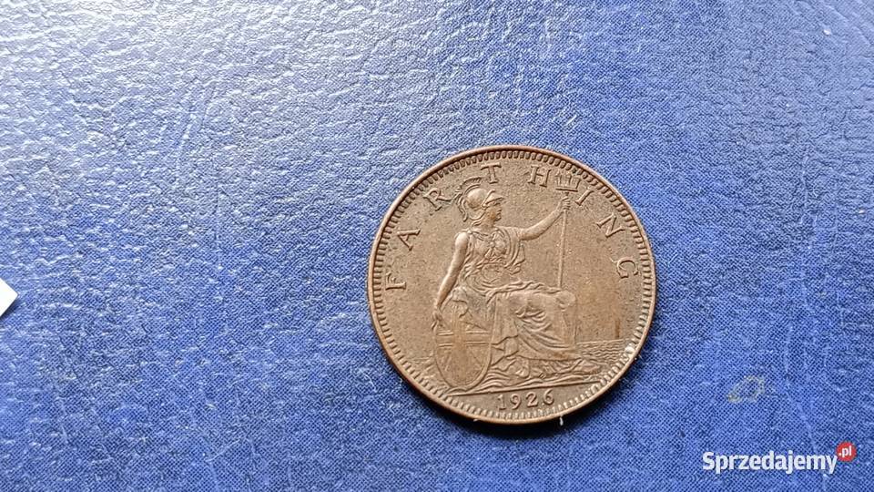 Stare monety 1 farthing 1926 Anglia Numizmatyka Lesko