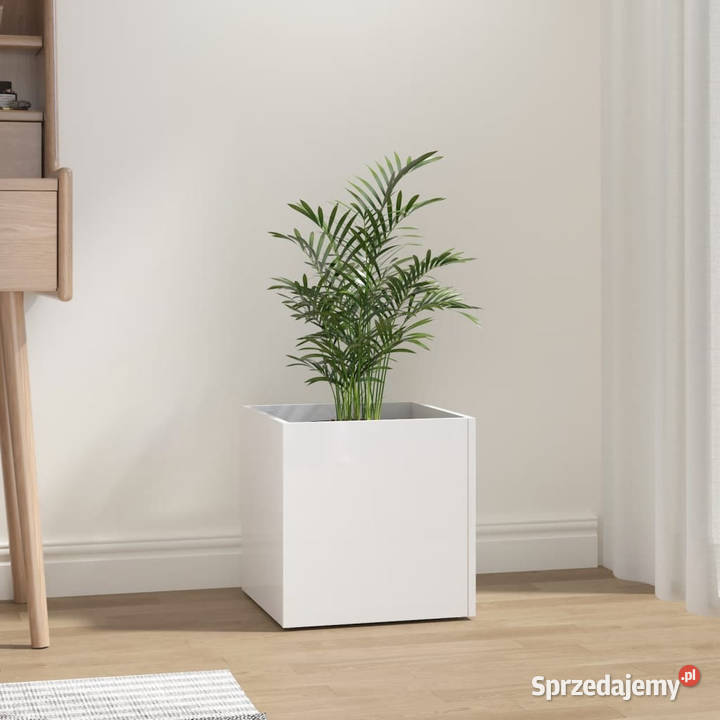 Donica biała z połyskiem 40x40x40 materiał Warszawa sprzedam