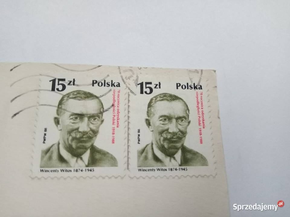 Pocztówka Kołobrzeg z 1989r 2 Znaczki śląskie Dąbrowa Górnicza