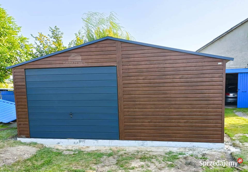 GARAŻ BLASZANY 6m x 6m DWUSPAD BRAMA UCHYLNA blacha Siedlce