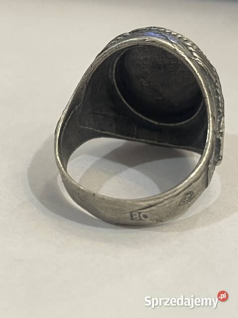 Srebrny sygnet z runami oficera SS III Rzesza małopolskie Kraków