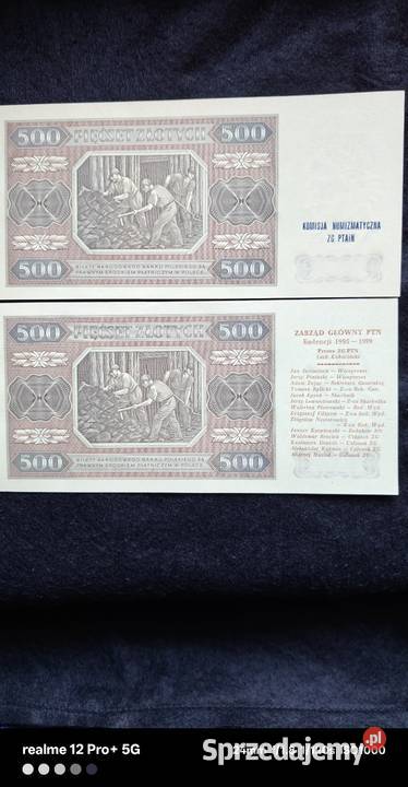 Polska zestaw 8 banknotów PRL z nadrukami Ostrów Mazowiecka