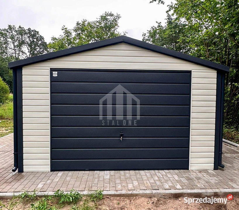 Garaż blaszany 4x5m brama uchylna 2x okno drzwi pomorskie