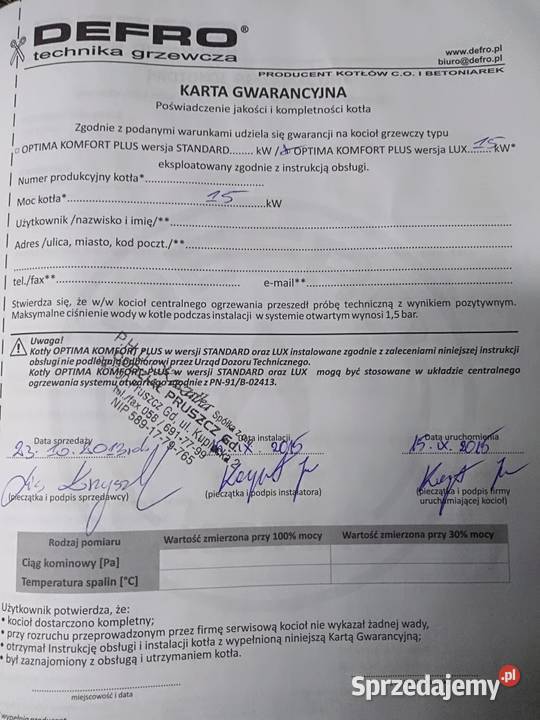 Piec Kocioł Defro 15KW Pierszyce