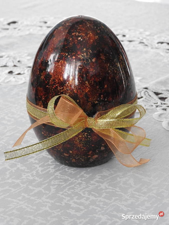 Jajko plastikowe imitacja bursztynu handmade Bytom