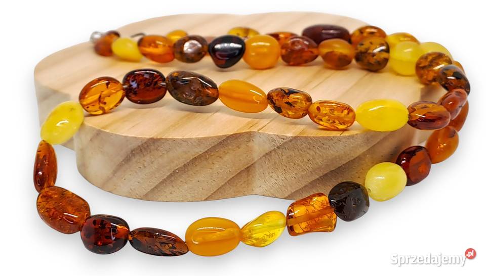 Korale BURSZTYN fasolka polerowana mleko koniak Warszawa