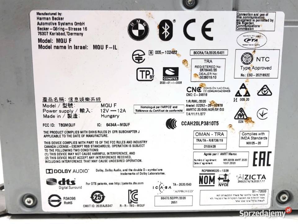 RADIO NAWIGACJA BMW G30 5A42CC3 ODTWARZACZ
