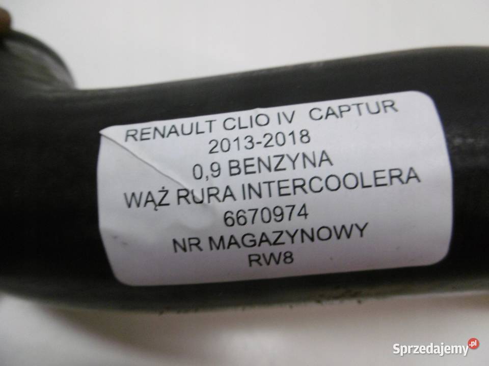 WĄŻ PRZEWÓD INTERCOOLERA CAPTUR 09 TCE 6670974