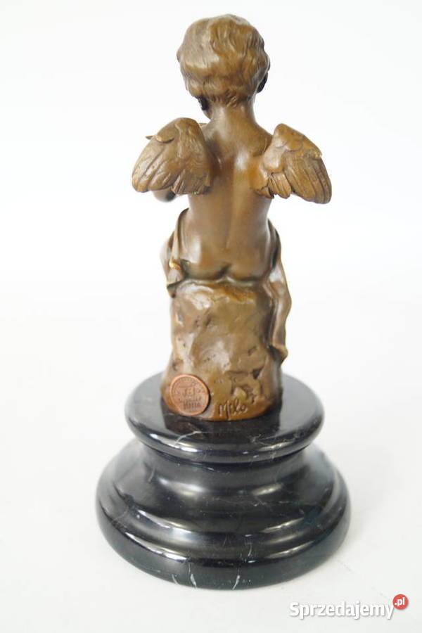 Figura z brązu grający amor putto rzeźba 2