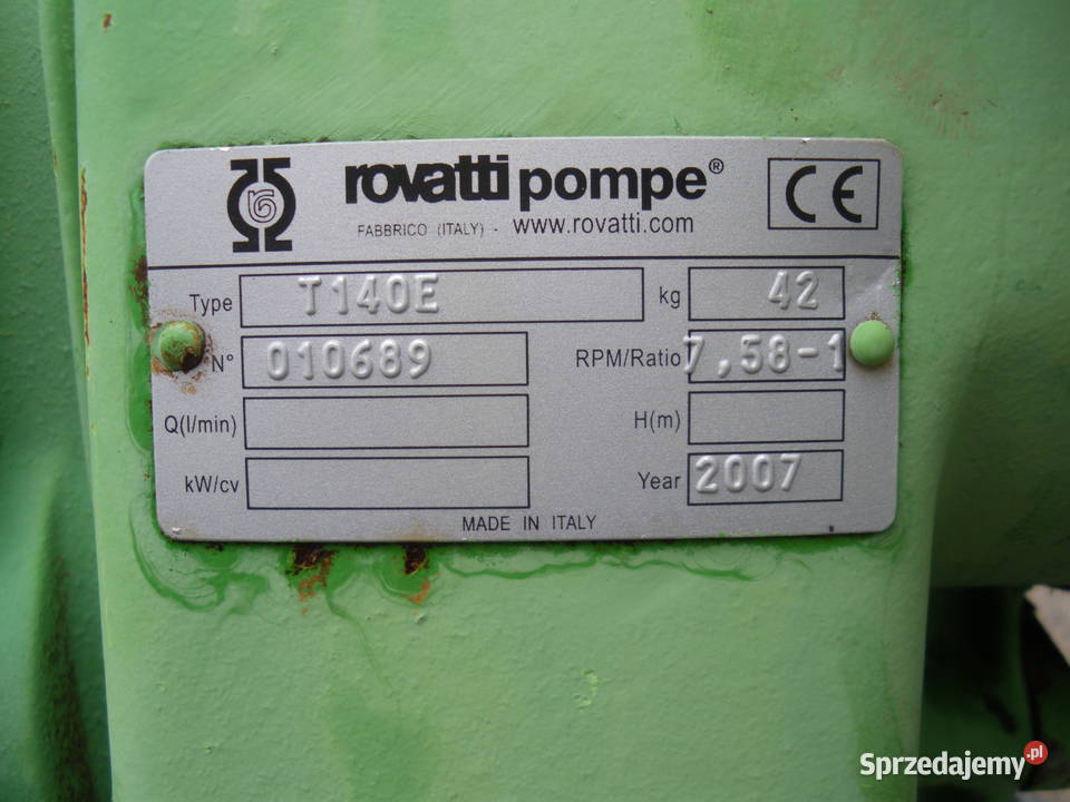 Pompa do deszczowni Rovatti małopolskie Proszowice
